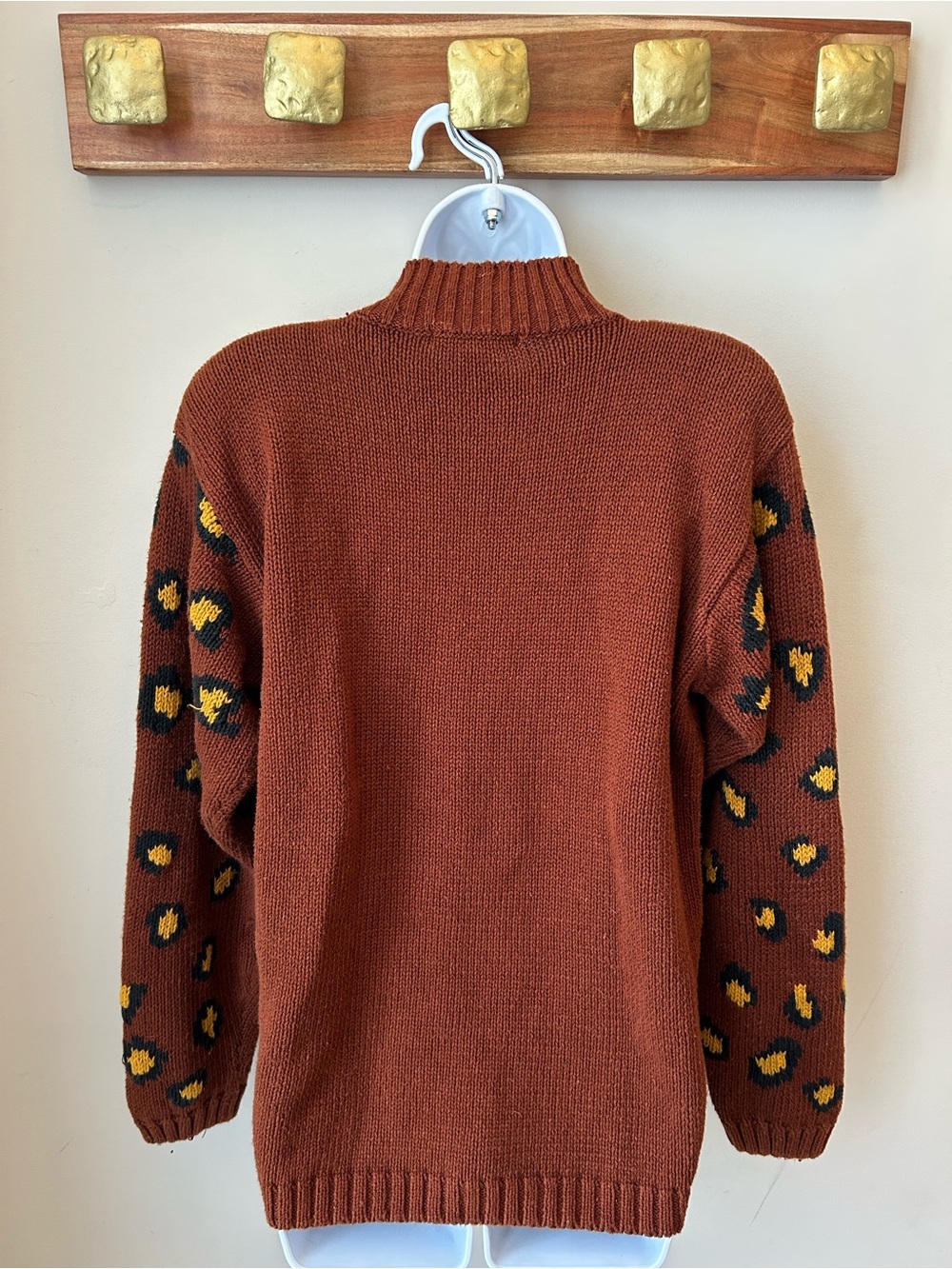 80s Vintage Eclectic Aunt Sweater Mixed Print Maximalism Size Medium - Picture 3 of 13